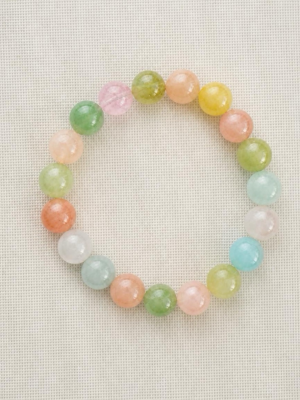 Authentic Bombshell Beads Rainbow Morganite 10mm Gemstone Bracelet